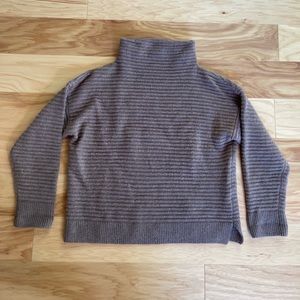 Madewell Belmont Mockneck Sweater in Coziest yarn, Heather root, M